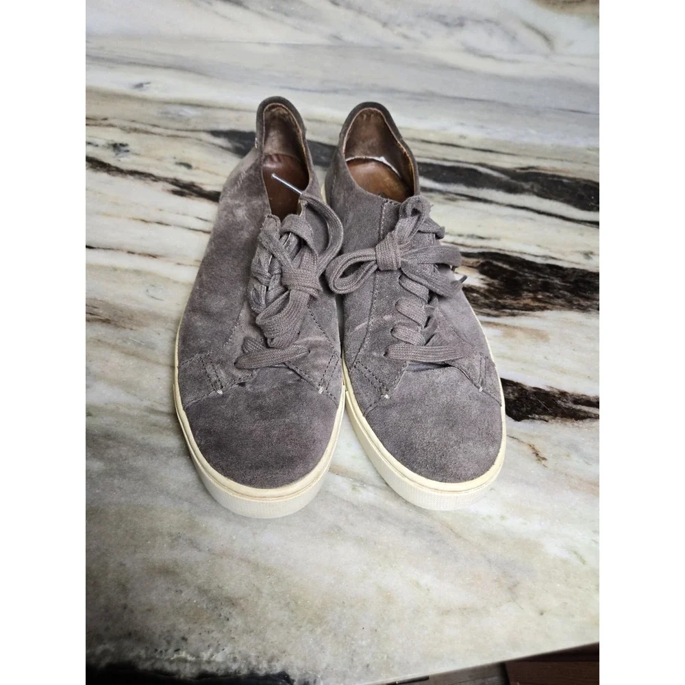 Frye Sneaker Womens Size 10 Suede Brown Gemma Low Casual‎